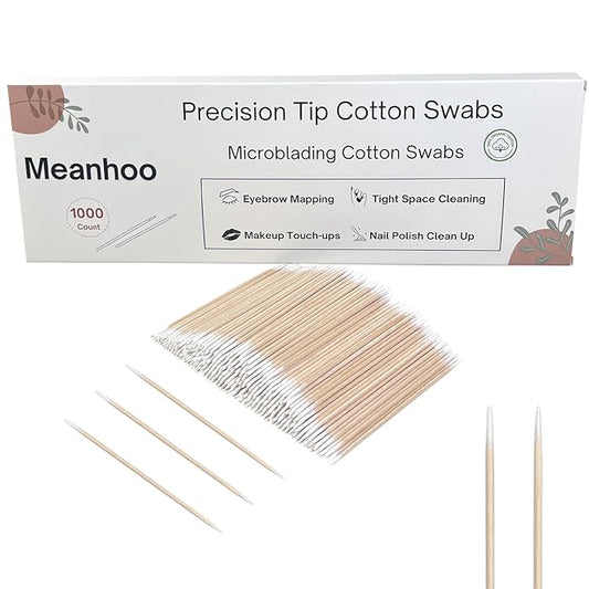1000 Pcs Double Pointed Cotton Swabs for Nails, 4 Inch Lint Free Microblading Cotton Swab for Makeup, Nail Polish Clean Up Tool, for Beauty, Precision Makeup and Craft Applicators
