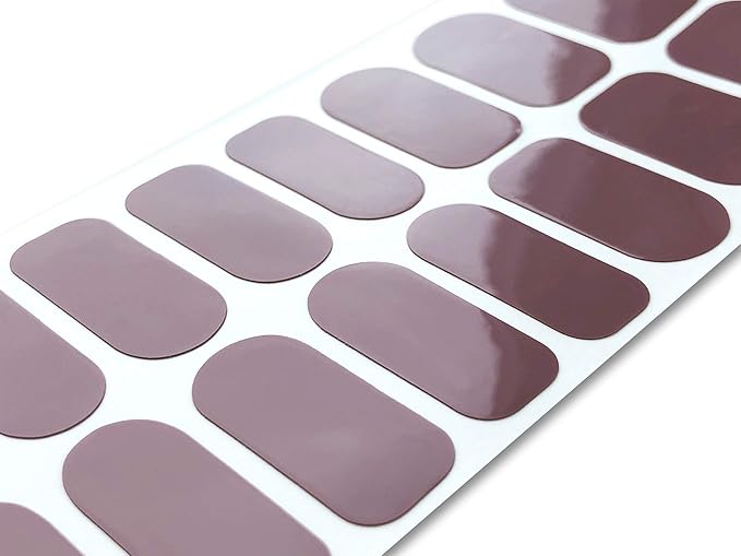 | 20 Exquisite Gel Nail Polish Strips w/Application Accessories - No UV/LED Lamp Required (Mauve)