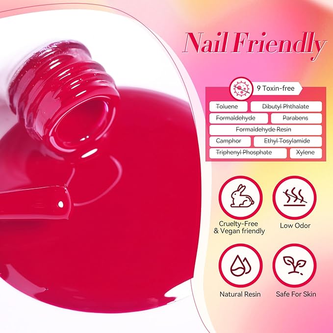 Born Pretty Neon Gel Nail Polish Spring Summer Hot Pink Green Blue Yellow Bright Rainbow Candy Sweet Color Gel Polish Kit Nail Art Manicure DIY Home Salon 6PCS