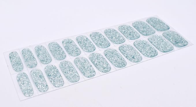 Semi Cured Gel Nail Strips Glitter Manicure Stickers Salon Quality Long-Lasting Wraps Work with Any Nail Light