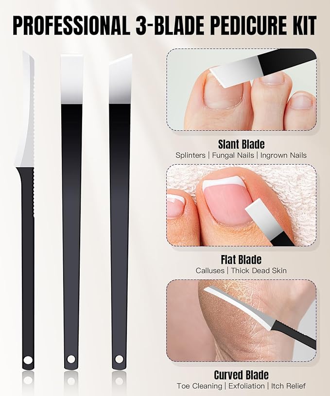 12Pcs Ingrown Toenail Removal Kit-Toenail Clippers for Ingrown & Thick & Hard Nails-Ingrown Toenail Tool with Toe Nail Clippers/Nail Cutter/Pedicure Knife/Callus Remover Tools for Seniors Men Women