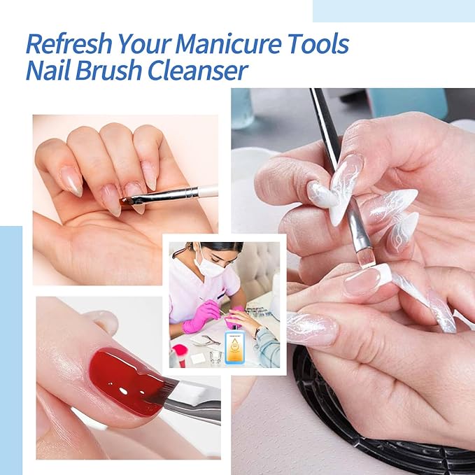 Brush Cleaner Nail Brush Cleaner Remover Cleanser,Brush Cleaning Solution120ml/4.2fl.oz Clean and Care Acrylic Nail Brushes Gel Polish Brushes Tech Supplies DIY Salon Home (2)