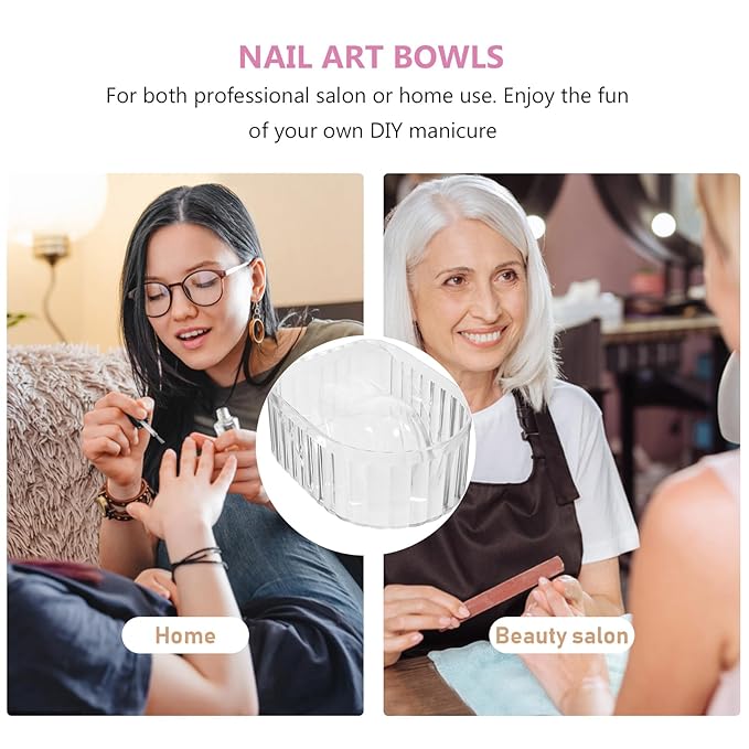 1Pcs Nail Soaking Bowl Gel Nail Polish Remover Kit Manicure Dish Nail Color Removing Bowl Nail Art Bowls Hand Bowl for Home Nail Salon Supplies