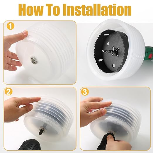 160mm Hole Saw Dust Bowl, Rubber Scalable Dust Cover Collector for Ceiling Cutting Work and Other Drilling Works