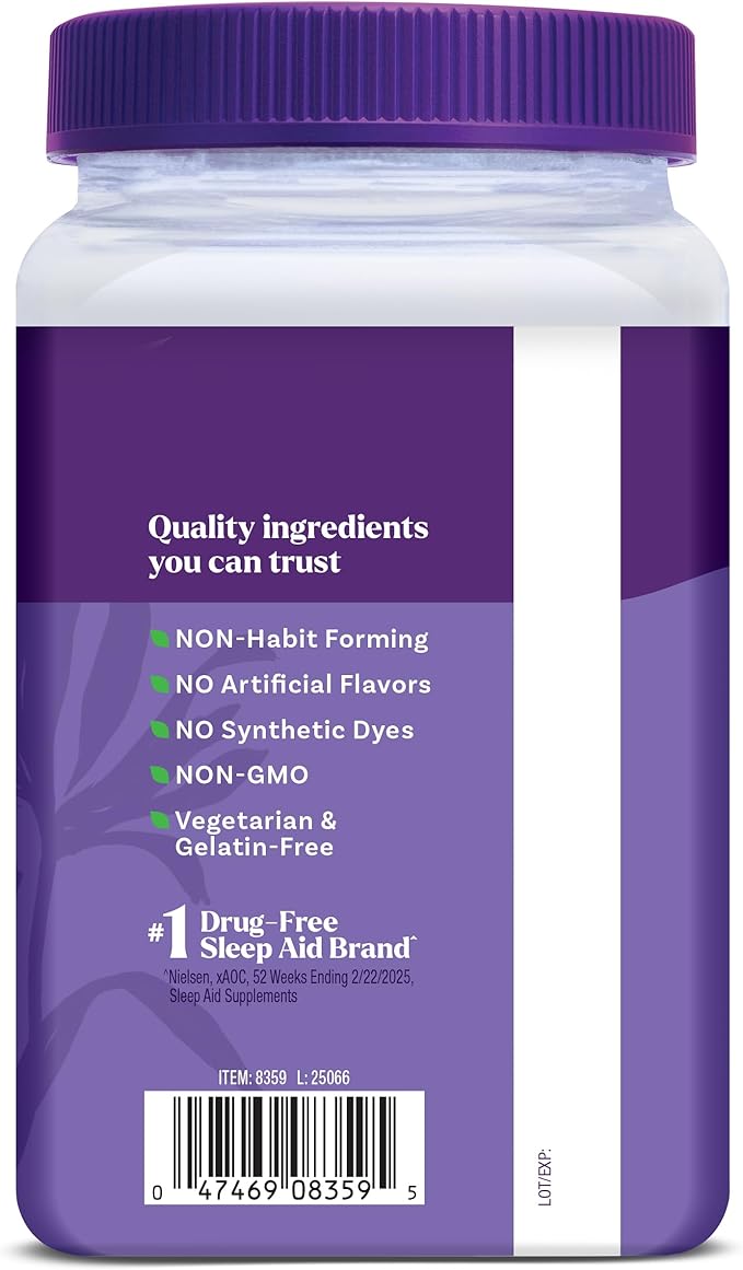 Natrol Sleep + Restore Magnesium Glycinate Blend Gummies with Melatonin 5mg - Calm Magnesium with GABA, Botanical Blend, Cherry Flavor, 60 Gummies