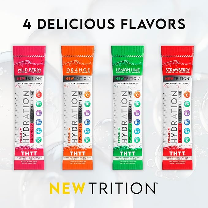 Hydration Powder, Electrolyte Powder Packets, Naturally Flavored Hydrating Packets for Water, Fast Acting Hydrate Electrolytes with Vitamins C & D