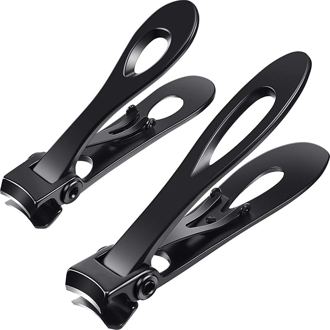 Mudder 2 Pieces Oversized Thick Nail Clippers Wide Jaw Large Cutter Toenails Fingernails Tough Ultra Sharp Stainless Steel Trimmer Gift for Christmas Ingrown Manicure Pedicure Men Women Elder Adults