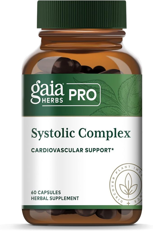 Gaia Herbs PRO Systolic Complex - Cardiovascular Support Supplement* - Pomanox Pomegranate Extract, Olive Leaf, Hibiscus, Grape Seed & Holy Basil - 60 Capsules (60 Servings)