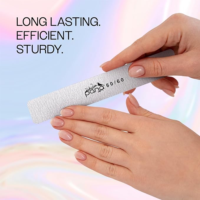 10PCS Jumbo Size PANA Professional Double Sided Nail Files - Zebra, 60/60 Grit - Emery Board Nail Buffering File Manicure Pedicure Nail Polisher Washable