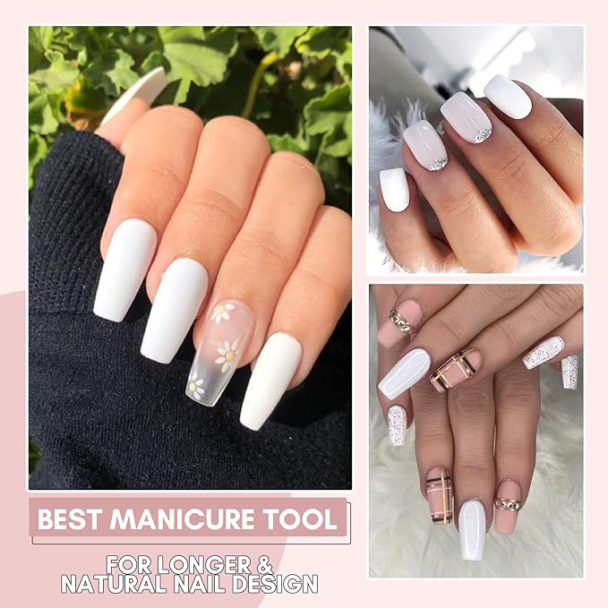 Makartt Poly Nail Gel,White,50ML,Nail Extension Builder for French Manicure, Hard Gels for Nails Strengthener-Long-Lasting and Easy to Use Supplies Salon Nail Art Design Easy DIY at Home