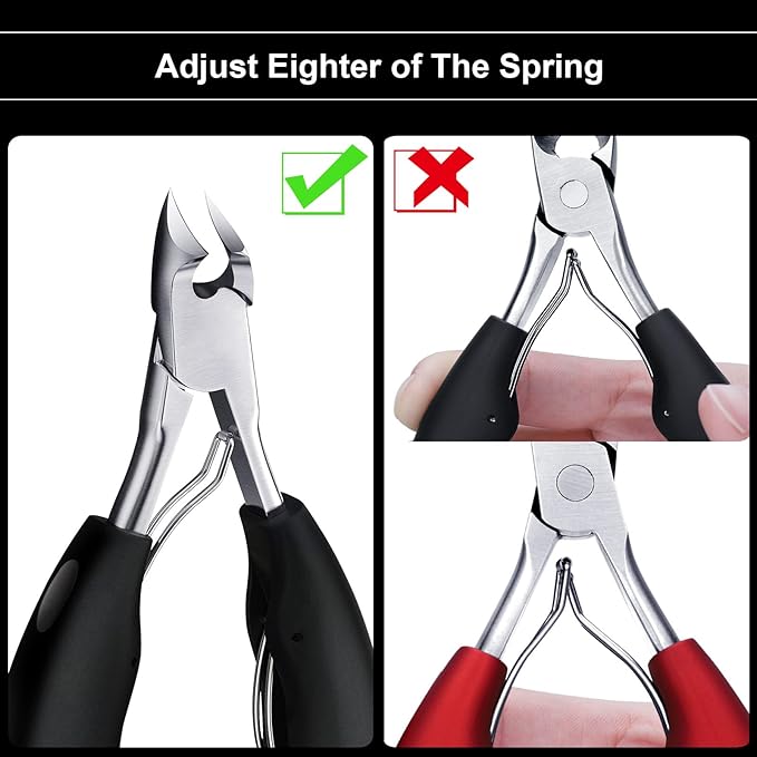 Toenail Clippers for Thick Toenails, Toe Nail Clippers, Ingrown Toenails, Professional Podiatrist Nail Clippers, Heavy Duty, Sharp Curved Blade, Lighter Long Handle for Men Women Adult