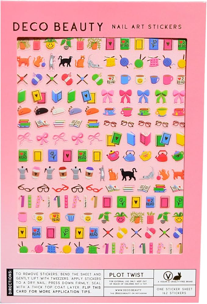 Deco Beauty Plot Twist Nail Stickers - Lightweight & Easy-to-Apply Nail Art with Trendy Designs - Durable & Long-Lasting Nail Stickers for Women, Ideal for DIY Manicures & Salon-Quality Nails