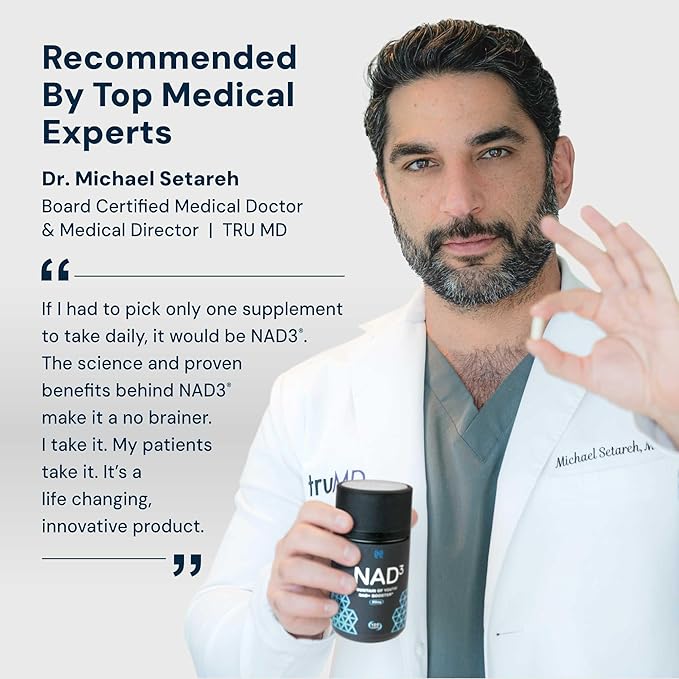 HPN NAD3 Clinical NAD+ Booster, Cellular Health & Natural Energy - NAD Supplement for Healthy Aging, Metabolic Support, NRF2 & Longevity, Nicotinamide Riboside & NMN Alternative, 120ct, 60-Day Supply