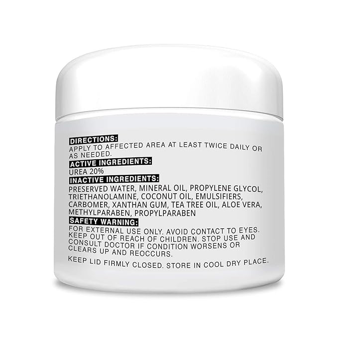 CLEAR 20, 20% Urea Gel, 4 oz w/ Tea Tree & Coconut Oil, Aloe Vera Extract, Callus & Corn Remover Moisturizes & Softens Cracked Heels, Feet, Elbows, Hands, Nails, Superior hydration to Urea Creams