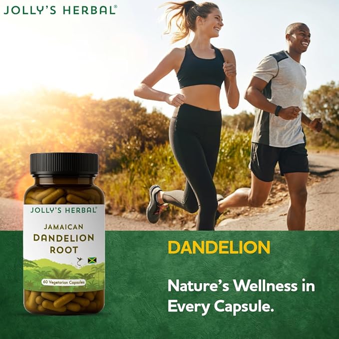 Jolly's Herbal Jamaican Dandelion Root, 60 Vegetarian Capsules, 100% Wild Harvested (Pack of 1)