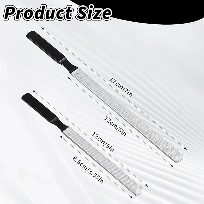 Toe Nail Files for Thick Nails Stainless Steel Double-Sided Professional Nail Dresser for Men Seniors Dogs 4 Pieces Set