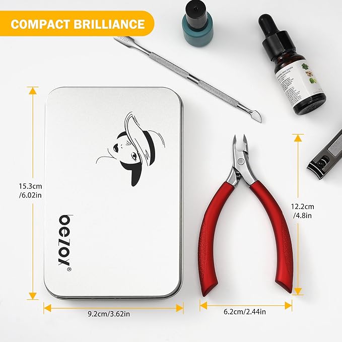 BEZOX Cuticle Clipper for Salon-Worthy Nails - Professional Half Jaw (5 mm) Cuticle Trimmers with Silicon Handle for Expert Manicures, Precision Cuticle Cutters Premium Cuticle Tool - Red