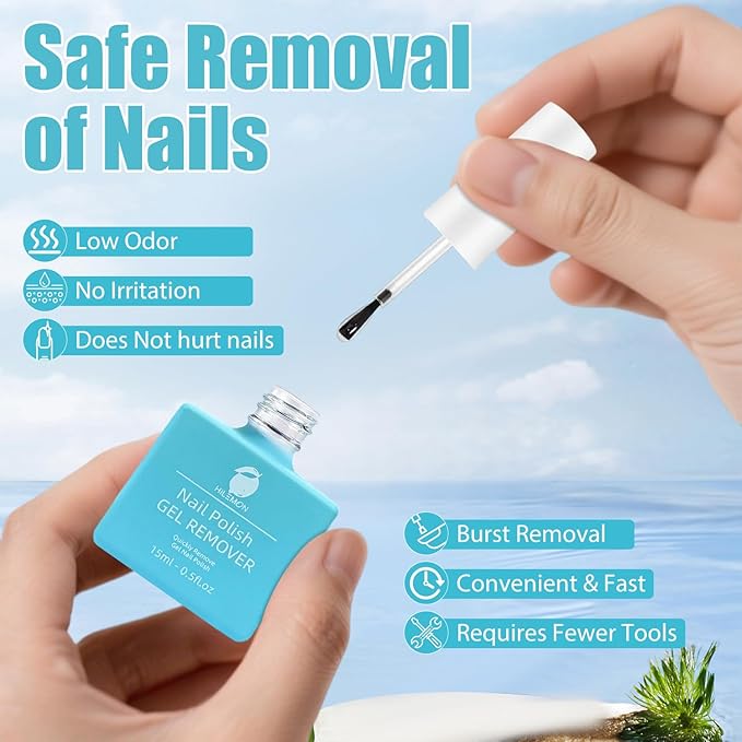 Quick Gel Nail Polish Remover, Easy Remove Gel Polish in 3 Minutes, No Need Soaking or Wrapping, Gel Remover for Nails, 15ml 2PCS