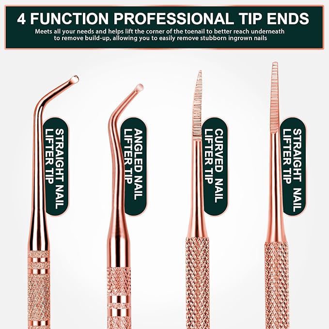 Teenitor Ingrown Toenail Tool, Toenail File and Lifters, Professional Surgical Safe Ingrown Toenail Treatment Pedicure Tools for Feet, Ingrown Toenail Removal Kit Pain Relief