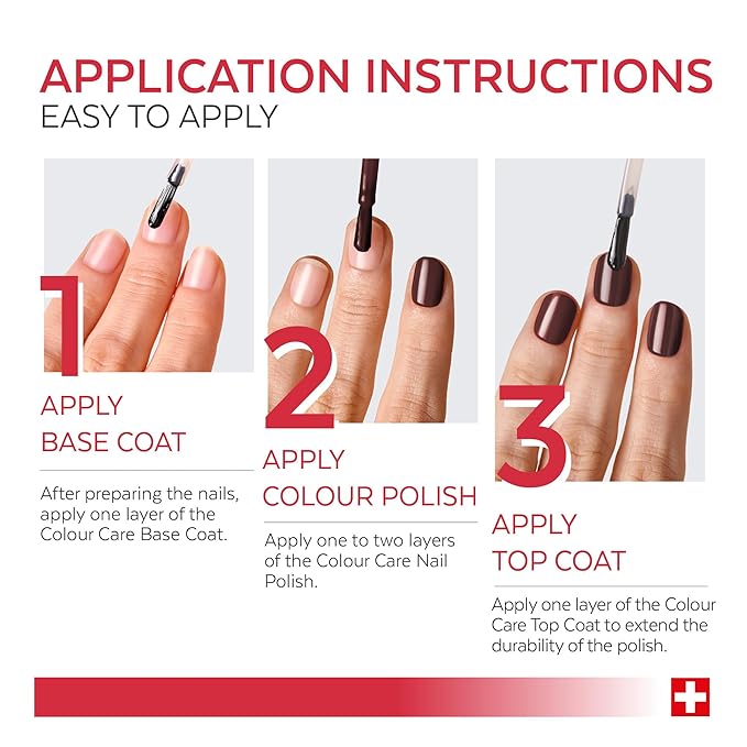 PODERM - Nail Polish – Enriched with Tea Tree – Improves nail appearance – Ingredients Natural/Vegan - foot/hand - Swiss Made (Black-Red)