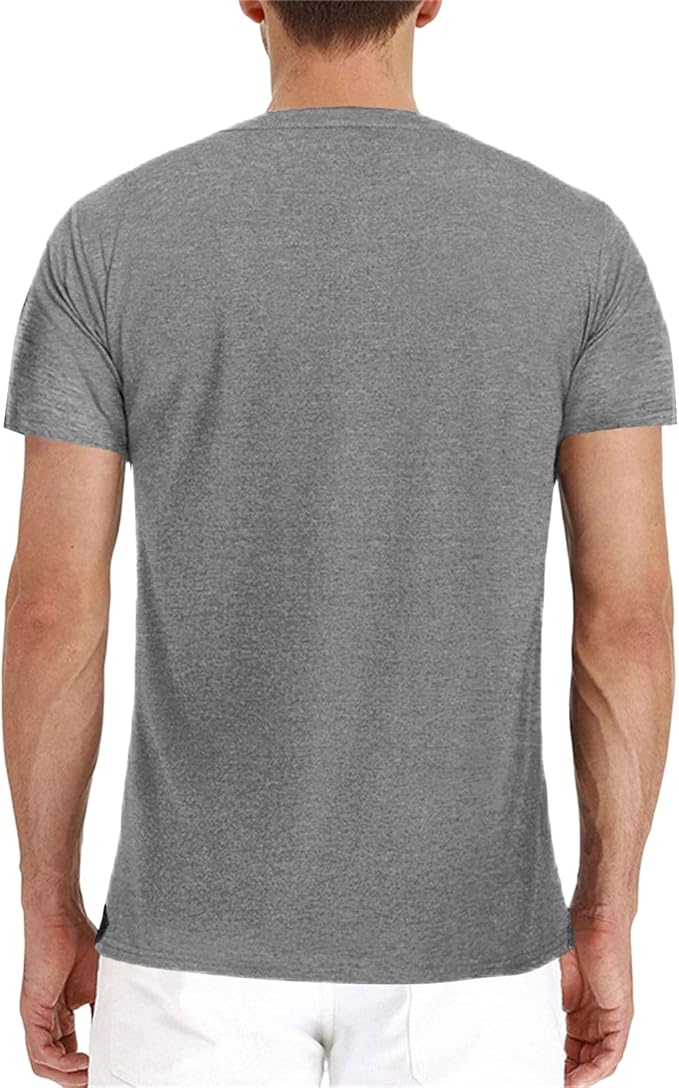 Lexiart Mens Fashion Henley Shirts Long Sleeve Button Cotton T-Shirt with Pocket