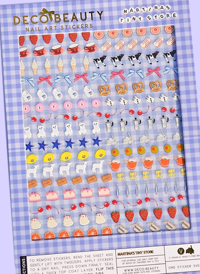 MARTINA'S Tiny Store X Nail Stickers - Lightweight & Easy-to-Apply Nail Art with Cute & Trendy Designs - Durable & Long-Lasting Nail Stickers for Women, Ideal for DIY Manicures & Salon-Quality Nails