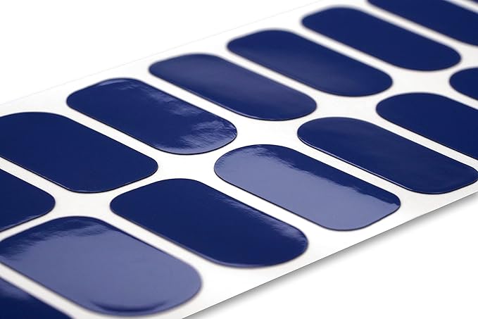 | 20 Exquisite Gel Nail Polish Strips w/Application Accessories - No UV/LED Lamp Required (Steel Blue)