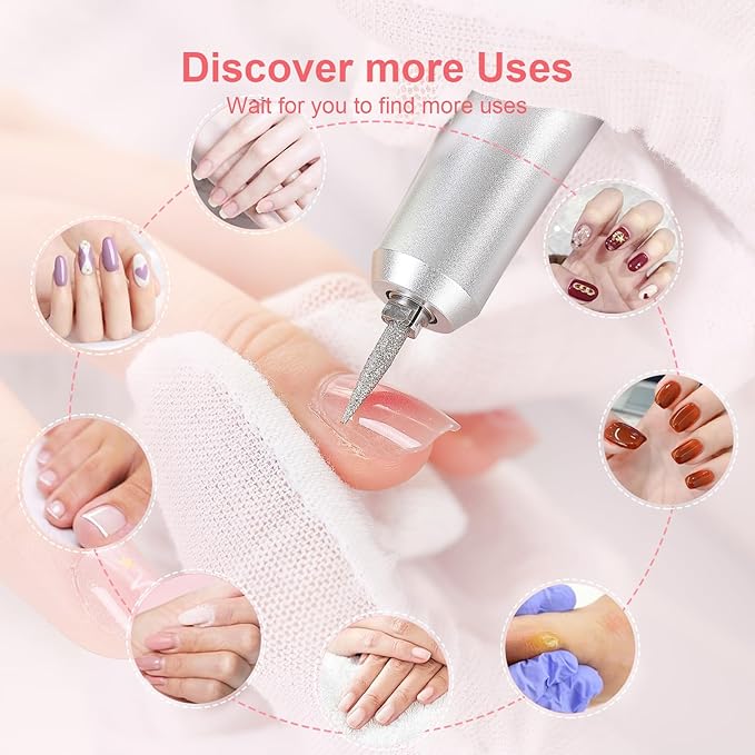 Electric 45000RPM Nail Drill Machine Rechargeable Portable Nail File Electric DIY Nail Drill Kit with Smart LCD Screen for Gel Nail Manicure and Pedicure Reflective Body etc (Yellow)