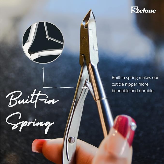 Cuticle Nippers Sharp Cuticle Trimmer Stainless Steel Cuticle Clippers Pedicure Manicure Nail Tool for Fingernails and Toenails