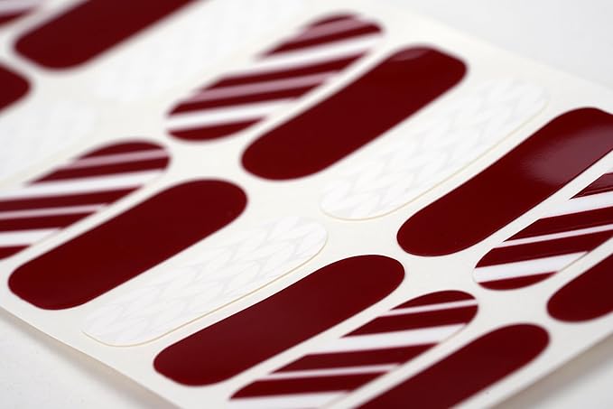 | 20 Exquisite Gel Nail Polish Strips w/Application Accessories - No UV/LED Lamp Required (Holiday | Candy Cane Lane)