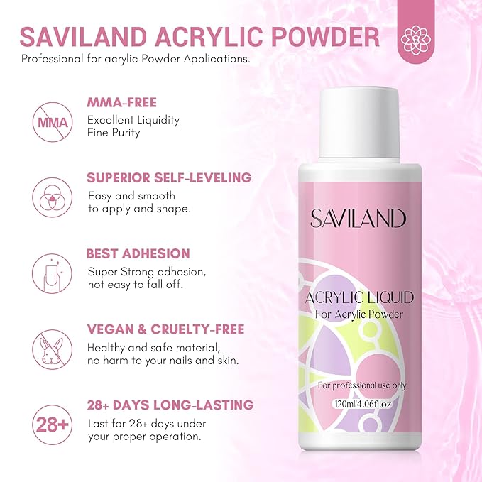 SAVILAND Acrylic Nail Kit – Nails Kit Acrylic Set with Nail Drill Brushes Gel Polish Clear Nails Tips Nail Art Tools Nail Stuff for Starters DIY Christmas Gift