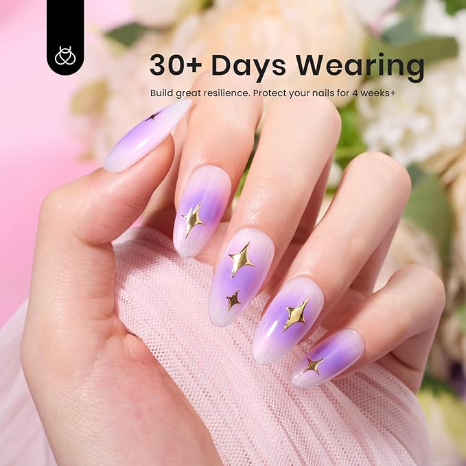 Beetles Builder Gel for Nails-Mermaid Shell 7 in 1 Pearl White Nail Thickening Strengthening Building Apex for Beginner DIY Salon at Home,Pearlescent Builder Nail Gel,UV & LED Lamp Cured Needed