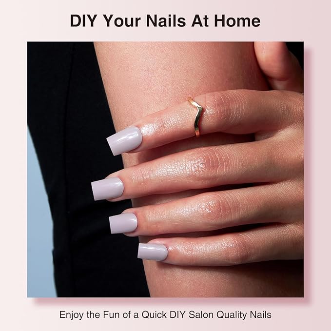 Semi Cured Gel Nail Strips, 20 PCS Gel Nail Stickers Work with UV Light, Salon Quality & Easy to Use - Ivresse