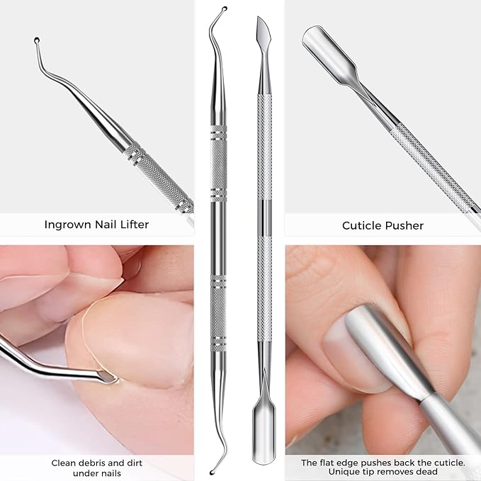 Toenail Clippers for Men Thick Toenails- Stocking Stuffers for Men 2025 Sharp Heavy Duty Toenail Clippers w Wide Opening, 5PCS