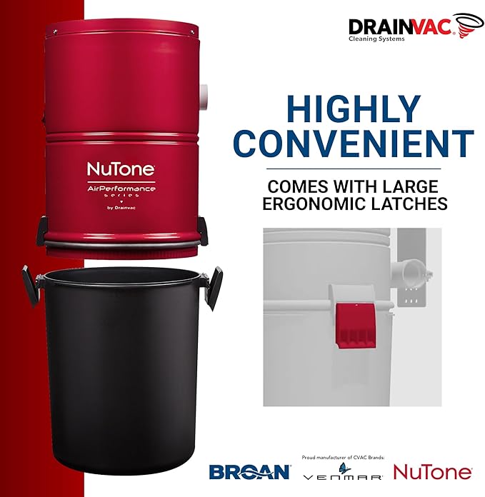 Drainvac Broan-nutone 550 Air watts Residential Central Vacuum System - Anti-Vibration, Powerful Suction