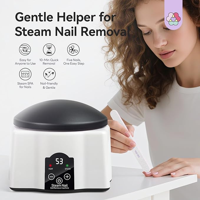 SAVILAND Advanced Nail Soaking Bowl: Gel Nail Polish Remover Machine Nail Steamer Remover Gel Polish Removal Electric Acrylic Nail Remover Soak off Bowl Gel Polish Remover with Cuticle Oil Salon Home