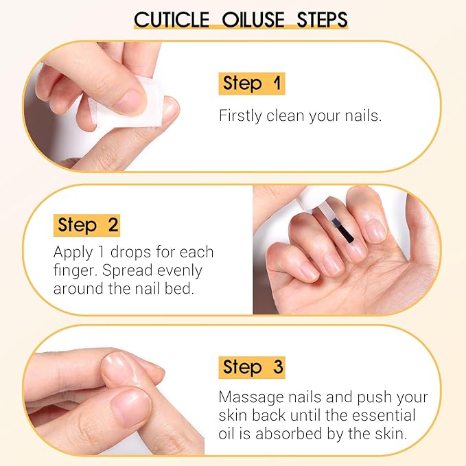 Cuticle Oil, 15ml Cuticle Oil for Nails on Brush with Vitamin E & Rose Oil, Nourishing, Strengthening, Moisturizing, Repairs Dry Cuticles & Damaged Nails, Fast Absorbing Nail Treatment