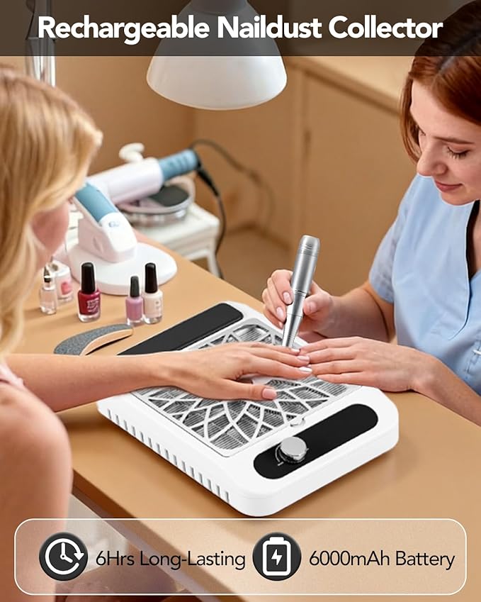 Reusable Electric Nail Drill Kit & Nail Dust Collector,Portable Nail Drill Professional 45000 RPM(with 12 Drill Bits & Accessories),E File Nail Kit for Manicure Salon Home