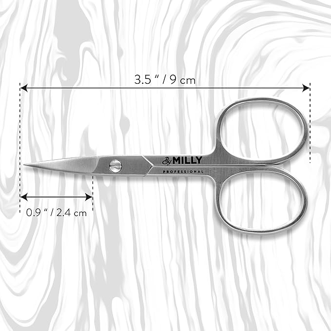High Carbon Stainless Steel Professional Nail Scissors for Manicure | Razor Sharp Curved Blade Beauty Scissors for Women (Silver)