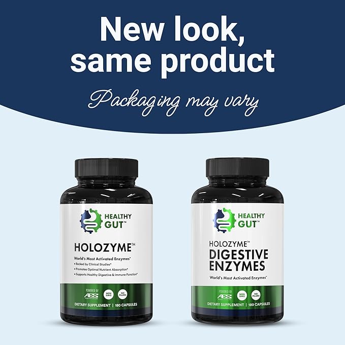 HoloZyme Max Strength Digestive Enzymes | Inulinase, Amyloglucosidase & Invertase for FODMAP Support | Protease, Amylase & Lactase for Bloating, Gas & Indigestion Relief | 90 Servings