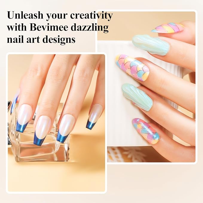 Nail Polish Quick Dry, Mermaid Shimmer Nail Lacquer Pearl White, Blue Aurora Effect, Air Dry Fast Fingernail And Toenail Polish Nail Pigment Natural Color Nail Concealer Polish, 12ML