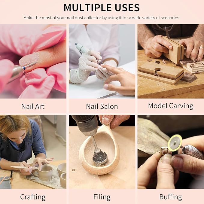 Powerful 80W Nail Dust Collector Built in Table Desk Nail Vacuum Cleaner Professional Table Embedded Dust Extractor Vacuum Built in Desktop Nail Dust Collector Quiet Nail Fan Acrylic Nail Tools