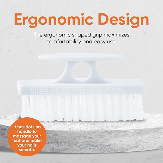 Nail Brush for Cleaning Fingernails, Nail Scrubber Brush, Toe Foot Hands Fingernail Brush Cleaner- Small Scrub Brush- All-Purpose Stiff Cleaning Brush (12 Pack, White)