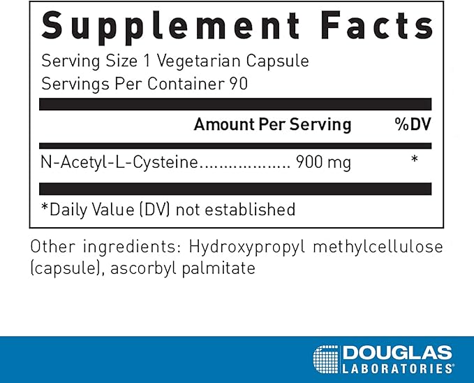 Douglas Laboratories N-Acetyl-L Cysteine (900 mg.) | Glutathione Precursor for Antioxidant Protection | 90 Capsules