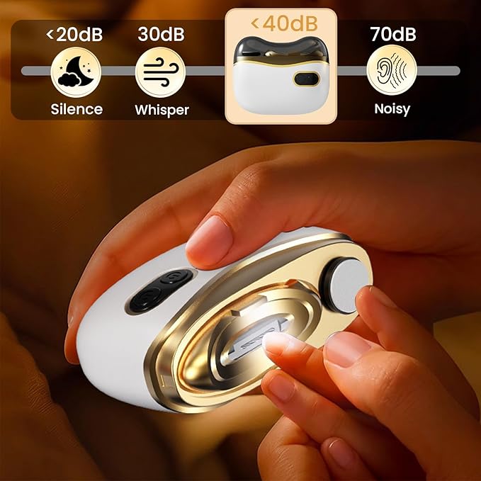 Electric Automatic Nail Clipper, Nail Clippers with Light Electric Nail Trimmer 2 Speeds Safe Automatic Nail Clipper Debris Clipping Storage, Suitable for Children, Adults, and The Elderly