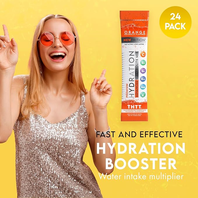 Hydration Powder, Electrolyte Powder Packets, Naturally Flavored Hydrating Packets for Water, Fast Acting Hydrate Electrolytes with Vitamins C & D
