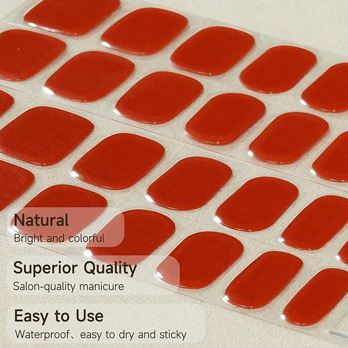 Semi Cured Gel Nail Strip, Caramel Macchiato |28 pcs Gel Nail Strips Work with Any UV Lamp, Salon Quality UV Nails Stickers, Easy to Apply for Home Nails DIY