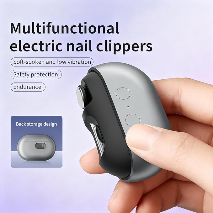 Fanyil Easy Clip Nail Clippers,Electric Nail Clippers for Seniors,Upgraded 3 in 1 Automatic Electric Toenail Clippers for Thick Nails, Nail Care Tool with Led Light,for Seniors Kids Adults (White)