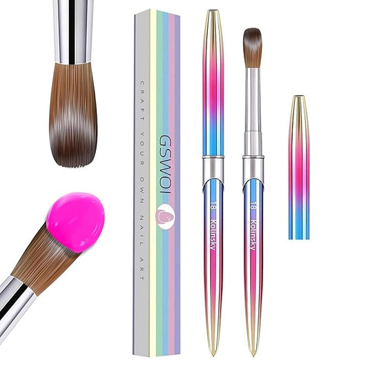 100% Kolinsky Acrylic Nail Brush Size18,Pure Handmade Round Shape (Size 8/10/12/14/16/18) Nail Brushes for Acrylic Application Professional Nail Art Brush Manicure for Women (#18)