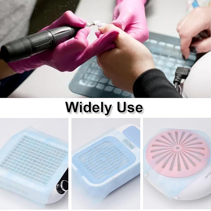 100PCS Nail Dust Collector Filter,No Spilling and Super Strong Disposable Nail Dust Filters for Most of Nail Dust Vacuum Machine, Nail Salon Nail Dust Extractor Accessory